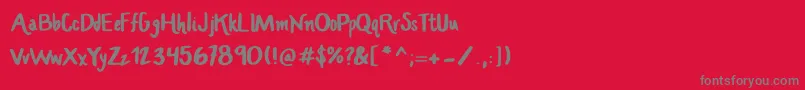HandcraftedMaddy Font – Gray Fonts on Red Background