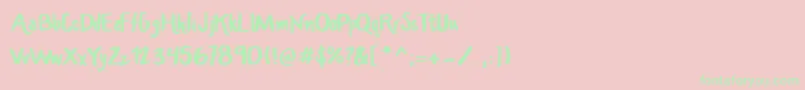 HandcraftedMaddy Font – Green Fonts on Pink Background