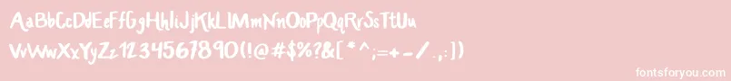 HandcraftedMaddy Font – White Fonts on Pink Background
