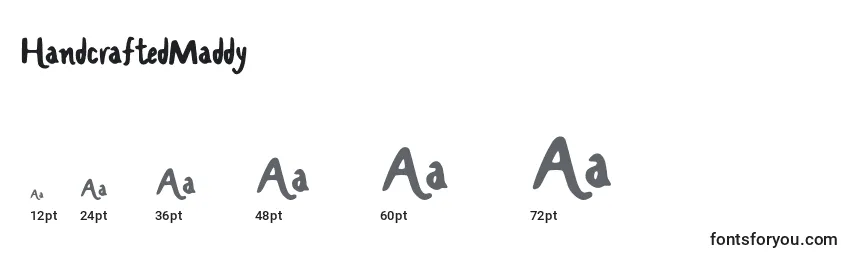 HandcraftedMaddy Font Sizes