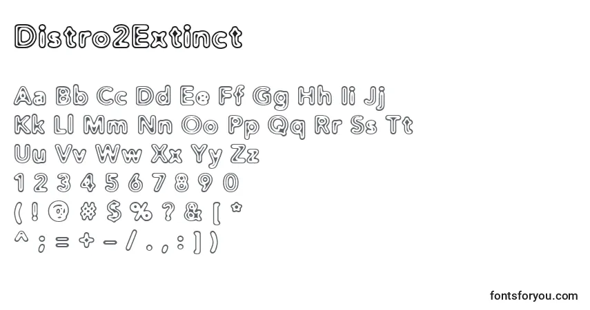A fonte Distro2Extinct – alfabeto, números, caracteres especiais