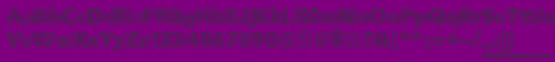 Fonte Distro2Extinct – fontes pretas em um fundo violeta