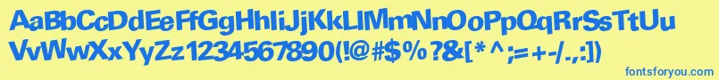 Police AtRegular – polices bleues sur fond jaune