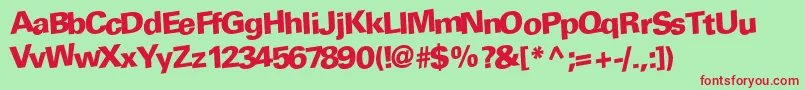 AtRegular Font – Red Fonts on Green Background