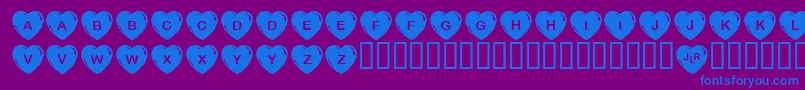 JlrSimpleHearts Font – Blue Fonts on Purple Background