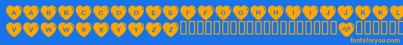 Police JlrSimpleHearts – polices orange sur fond bleu