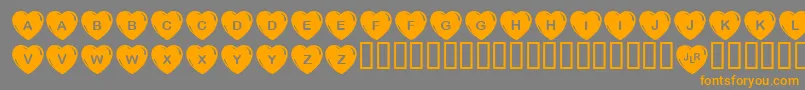 JlrSimpleHearts Font – Orange Fonts on Gray Background