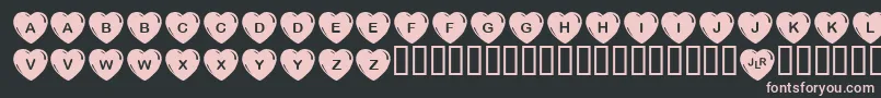 JlrSimpleHearts Font – Pink Fonts on Black Background