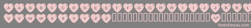 JlrSimpleHearts Font – Pink Fonts on Gray Background