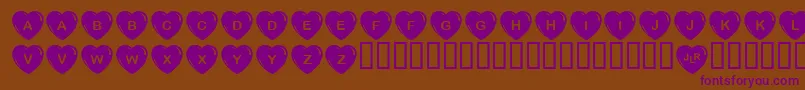 JlrSimpleHearts Font – Purple Fonts on Brown Background