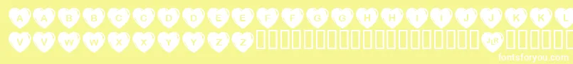 JlrSimpleHearts Font – White Fonts on Yellow Background