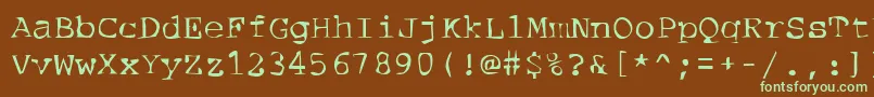 Шрифт Dirty07Bold – зелёные шрифты на коричневом фоне
