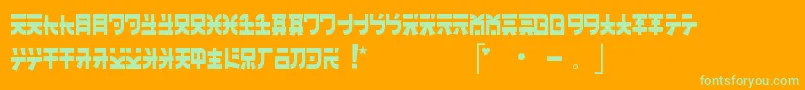 フォントBanzai – オレンジの背景に緑のフォント