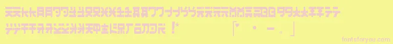 Banzai-fontti – vaaleanpunaiset fontit keltaisella taustalla