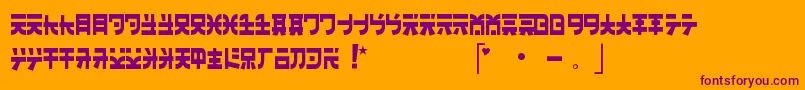 Banzai-fontti – violetit fontit oranssilla taustalla