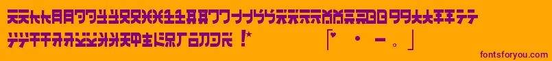 フォントBanzai – オレンジの背景に紫のフォント