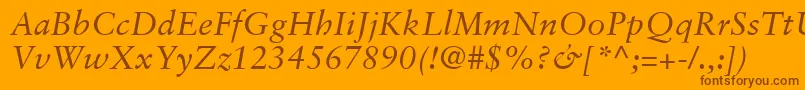 Шрифт GaramondRetrospectiveSsiItalic – коричневые шрифты на оранжевом фоне