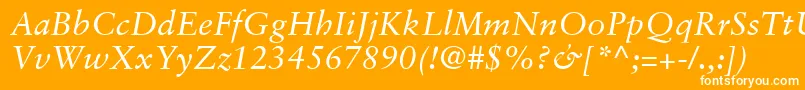 GaramondRetrospectiveSsiItalic Font – White Fonts on Orange Background