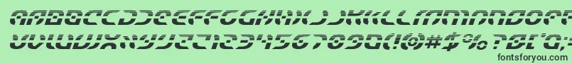 フォントStarfighterhalfital – 緑の背景に黒い文字