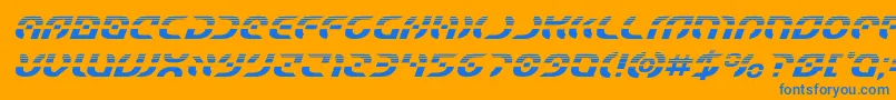 Starfighterhalfital Font – Blue Fonts on Orange Background