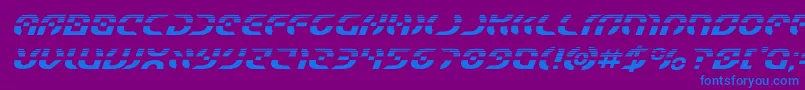 フォントStarfighterhalfital – 紫色の背景に青い文字