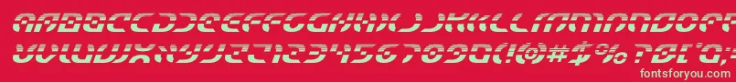 フォントStarfighterhalfital – 赤い背景に緑の文字