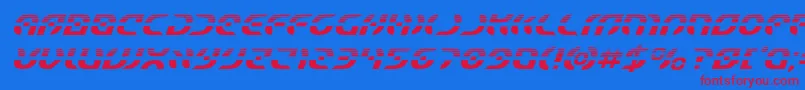 Starfighterhalfital Font – Red Fonts on Blue Background