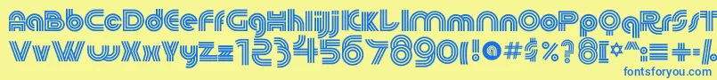 60sPop Font – Blue Fonts on Yellow Background