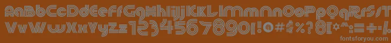 フォント60sPop – 茶色の背景に灰色の文字