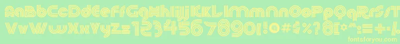 60sPop-fontti – keltaiset fontit vihreällä taustalla