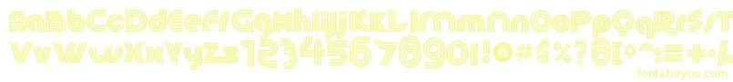 60sPop-fontti – keltaiset fontit valkoisella taustalla
