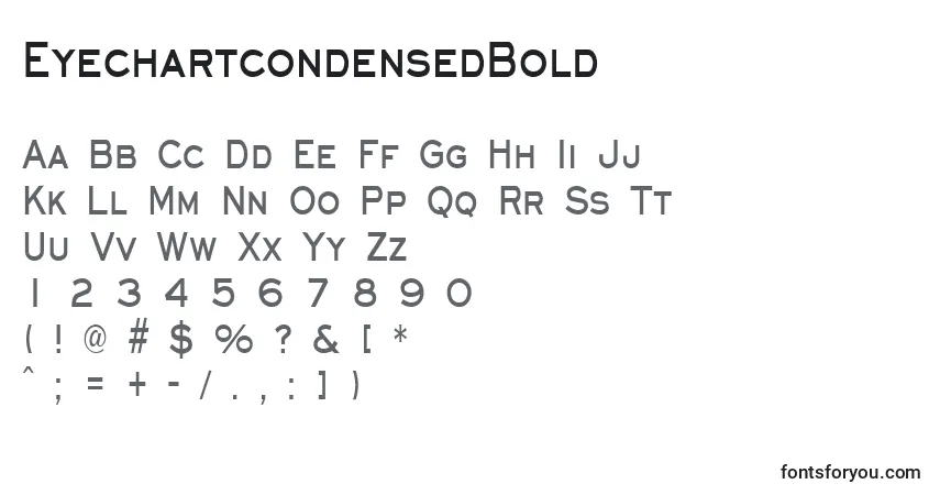 Шрифт EyechartcondensedBold – алфавит, цифры, специальные символы