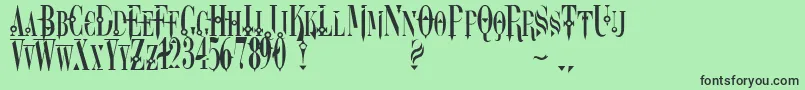 フォントDreamscar – 緑の背景に黒い文字