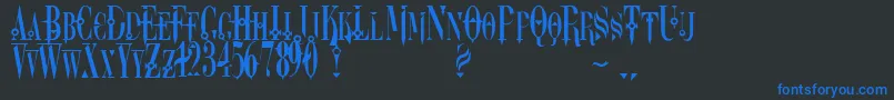 フォントDreamscar – 黒い背景に青い文字