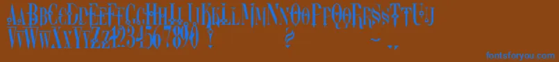 フォントDreamscar – 茶色の背景に青い文字