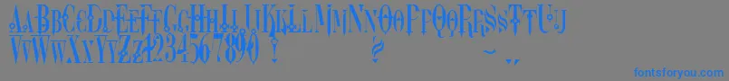フォントDreamscar – 灰色の背景に青い文字