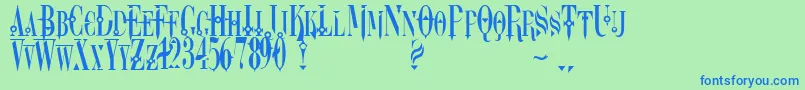 Dreamscar Font – Blue Fonts on Green Background