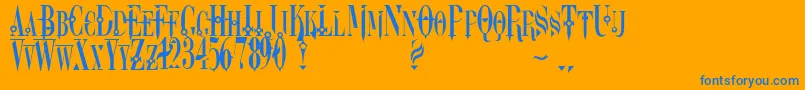 Шрифт Dreamscar – синие шрифты на оранжевом фоне