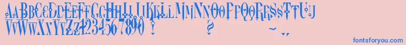 フォントDreamscar – ピンクの背景に青い文字