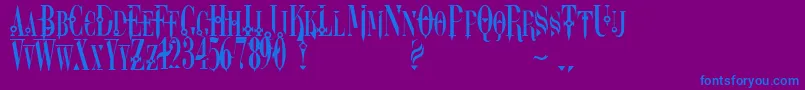 Dreamscar-Schriftart – Blaue Schriften auf violettem Hintergrund
