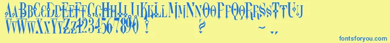 Dreamscar Font – Blue Fonts on Yellow Background