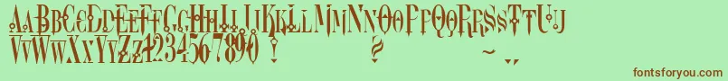Dreamscar-fontti – ruskeat fontit vihreällä taustalla
