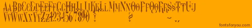 Dreamscar-fontti – ruskeat fontit oranssilla taustalla