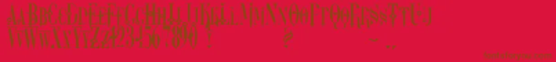フォントDreamscar – 赤い背景に茶色の文字