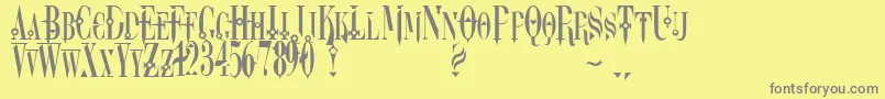 フォントDreamscar – 黄色の背景に灰色の文字