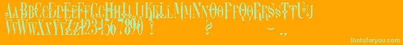 Dreamscar Font – Green Fonts on Orange Background