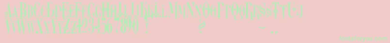 フォントDreamscar – ピンクの背景に緑の文字