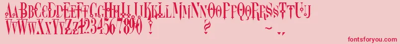 フォントDreamscar – ピンクの背景に赤い文字