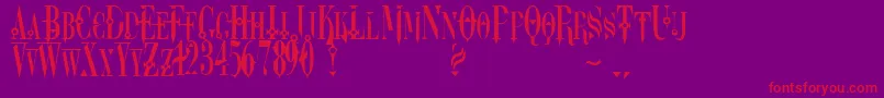 フォントDreamscar – 紫の背景に赤い文字