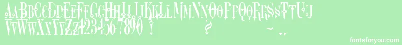 フォントDreamscar – 緑の背景に白い文字